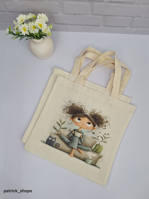توت بگ پارچه ای فانتزی دوشی و دسته دار وارداتی